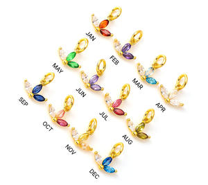 <b>Crystal</b> <b>Quartz</b> Birthstone Charm Prong Set Gold Plated Marquise Pendant for <b>Necklace</b> Handmade Charm Bracelet Jewelry Making - Product Image 2