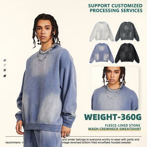 Sweats à capuche unisexes personnalisés délavés à l'acide en tissu de coton épais surdimensionné pour les affaires d'hiver pour hommes et femmes - Product Image 2
