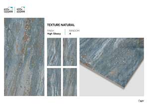 Carreaux de porcelaine à haute brillance 600x1200mm Carreaux de sol et de mur polis de luxe pour projets d'intérieur - Product Image 5