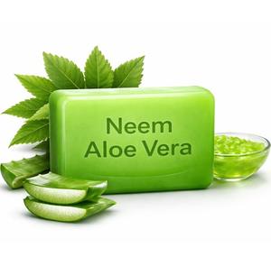Jabón en Barra de Baño de Neem y Aloe Vera de Marca Privada OEM al por Mayor, Jabón Herbal Hidratante y Antibacteriano, Limpiador Corporal Ayurvédico - Product Image 1