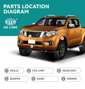 Geling 260104ja3b 260604ja3b trở lại đèn pha cho Nissan Navara NP300 biên giới D23 ST STX 2015 2017 phía trước dẫn đầu đèn - Product Image 4