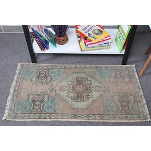 พรมตุรกี, พรมวินเทจขนาดเล็ก 1.6x2.8 ฟุต, พรมโมร็อกโกสีน้ำเงินน้ำตาล - Product Image 1