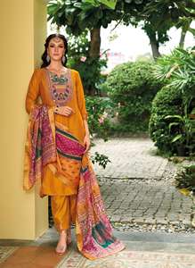 Heavy Handwork Vichitra Fabric Designer Printed Kurti Set para Bodas de mujeres y ropa de fiesta étnica Suministro mayorista indio - Product Image 6