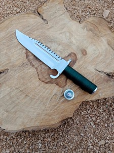 Coltello da caccia in acciaio al carbonio fatto a mano personalizzato, coltello da campeggio, coltello di sopravvivenza, regalo di anniversario per lui.