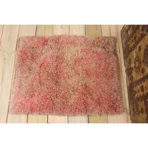 Tapis turc, petit tapis vintage 2,1x2,6 pieds, tapis en laine à imprimé animal rose - Product Image 2