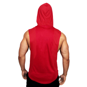 Vente en gros de débardeur à capuche pour hommes sans manches chemise musculaire à séchage rapide gilet d'entraînement OEM logo personnalisé - Product Image 2