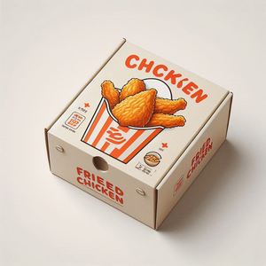 Contenedor Plegable Personalizable de Cartón Marfil de Grado Alimenticio para Pollo Frito y Papas Fritas, con Logotipo Personalizado, Laminación Mate, para Sushi y Chicle - Product Image 3