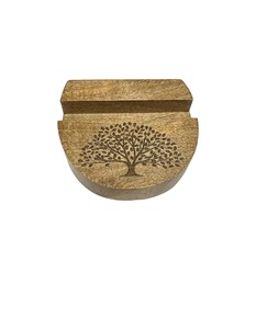 Custom Mini Wooden Phone Holder With Logo Portable <b>Desktop</b> <b>Stand</b> Wholesale Universal mango Sheesham Wood Phone <b>Stand</b> - Product Image 6