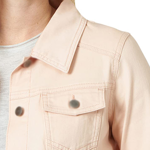 New Arrival Solid Color Customized Logo Women Denim Jacket Breathable Wholesale Price Plus Size Denim Jacket For Women's - Product Image 4