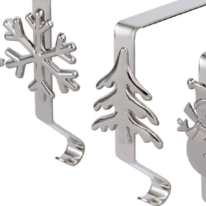 New Arrival Cast Santa-Shaped Silver Metal Clip Hook Home Use Christmas Decoration <b>Stocking</b> <b>Hanger</b> Low Price Wedding Home Use - Product Image 2