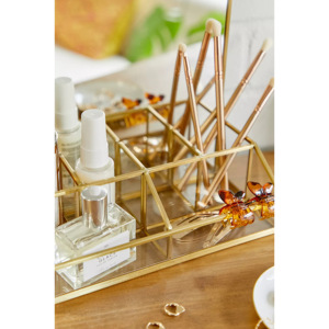 Mini joyero moderno de lujo para decoración del hogar con espejo, accesorios de maquillaje de diseñador, estante de almacenamiento y organizador - Product Image 2