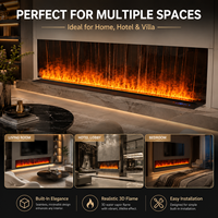Cheminée électrique décorative d'intérieur moderne avec effet de flamme et télécommande, idéale pour les chambres, les salons, les hôtels et les appartements