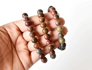 Premium Natural Quality Multi Picasso Jasper Hand Polished 8mm Round <b>Healing</b> <b>Bracelet</b> for Meditation Jewelry - Product Image 4