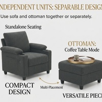 2026 Chaise Moderne Polyvalente Gain de Place avec Dossier Inclinable, Rangement et Ports USB-C, Convertible en Canapé-Lit