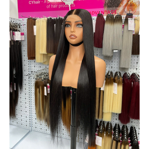 Cabello humano Remy vietnamita de grado superior doble cutícula dibujada alineada 2X6 peluca con cierre de encaje Color negro Natural hueso recto - Product Image 2