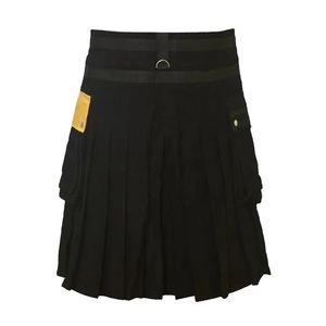 Falda Kilt de Cuero Vacuno para Hombre de Primera Calidad, Color Negro, con Botones, Hecha con Piel de Oveja de Alta Calidad - Product Image 3