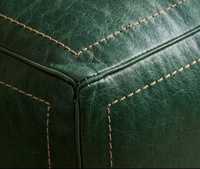 Pouf carré vert en cuir PU fait main, tabouret moderne non pliable pour salon, chambre, hôtel, villa