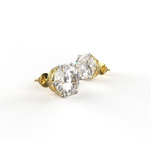 Boucles d'oreilles clous en moissanite Avarta Or Jaune 14K 3g 6.0ct D-VVS Clarté de couleur BIS HUID Marquées - Product Image 4