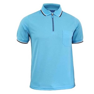 Polos à fermeture éclair et poche pour hommes Chemises de golf décontractées à manches courtes 100% coton Vêtements pour hommes grande taille - Product Image 5