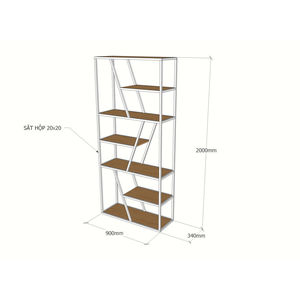 Étagère à livres en bois sur pied avec base à ventouses 90x34x200cm - Product Image 4