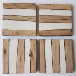 Cubiertos de madera de resina epoxi hechos a mano de estilo de lujo, alfombrillas para tazas de té, vajilla estándar, vajilla, posavasos para bebidas - Product Image 6