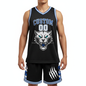 ชุดบาสเก็ตบอลสำหรับผู้ชาย แบบกำหนดโลโก้เองได้ พร้อมหมายเลข สำหรับนักเรียน ยืดหยุ่นสูง ระบายอากาศได้ดี ทนทาน ไร้รอยต่อ สะท้อนแสง - Product Image 1