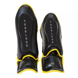Men's <b>MMA</b> <b>Shin</b> Guards PU Leather Boxing <b>Pads</b> for Muay Thai and Taekwondo Training Premium Boxing Gear and Protection - Product Image 1