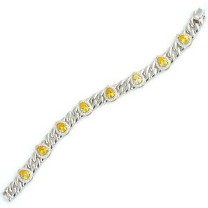 Bracelet en argent sterling 925 plaqué rhodium or rose 18 carats avec pierre de citrine en forme de goutte, style religieux, pierres principales en diamant et perle - Product Image 2