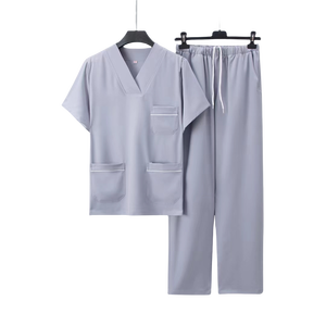 Custom Logo Scrub Pants with Pockets V-neck Scrub Top for Hospital Medical <b>Doctor</b> Uniform Scrubs Canvas Fabric for Men Women <b>Set</b> - Product Image 4