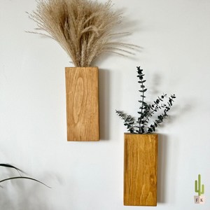 Sheeraz International Wooden Modern Minimalist Wall Decal for Living Room Bedroom Home Office-Pocket Vase <b>Dried</b> Flowers <b>Plants</b> - Product Image 4