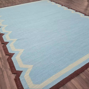 พรมขนสัตว์ Dari 8x10 9x12ดีไซน์หรูหราของจักรพรรดิชุดพรมสีฟ้าโบราณห้องนั่งเล่นพรมสวดมนต์ผ้าฝ้ายสูง - Product Image 1