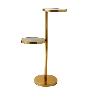 Luxury <b>Side</b> <b>Table</b> with <b>White</b> Marble Top and Wrought Metal Body Eye-Catching Dining <b>Table</b> at Wholesale Price - Product Image 4