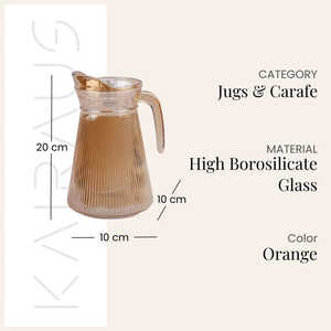 Juego de Seis Piezas de Jarra de Vidrio Retro Gris y Dorado con Asa, Diseño Minimalista para Jugo y Té - Product Image 6