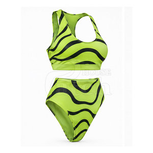 Magnifique ensemble bikini deux pièces pour femme, haut moderne et bas taille haute, imprimé personnalisé, idéal pour la plage et les centres de villégiature. - Product Image 4