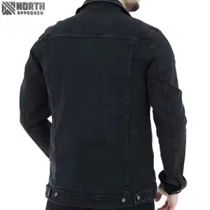2025 Men Denim Jacket <b>Covered</b> <b>Button</b> Closure Front Stylish Regular Sleeve Design Customizable High Quality Casual Comfort Jacket - Product Image 2