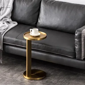 Luxus Wohnzimmer möbel Moderne minimalist ische kleine runde Messing Antik Gold Messing Couch tisch Nachttisch Sofa Beistell tisch