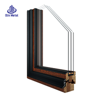 Fenêtres à double vitrage à glissière en bois recouvert d'aluminium de type maison passive nordique, écoénergétiques, insonorisées, triple vitrage, fenêtre à battants