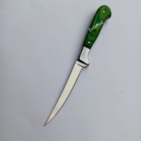 Cuchillo de chef de filete hecho a mano personalizado de 9 "con mango de madera Pakka, hoja de acero J2, incluye Funda de cuero, cuchillo para deshuesar pesca