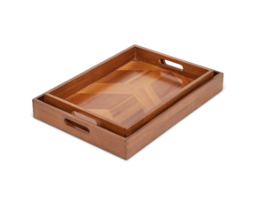 Bandeja de Servir Rectangular Moderna de Madera con Asas, Personalizada, de Lujo, con Diseño Floral, Apta para Lavavajillas, para Desayuno, Merienda, Té, Uso en el Jardín - Product Image 6