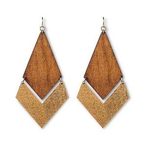 Pendientes de madera hechos a mano Mayorista - Product Image 1