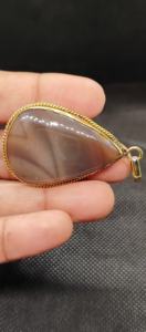 High Quality UDGEMS <b>Boho</b> Style Natural Gray Botswana Agate Pendant <b>Necklace</b> 5-8mm - Product Image 2