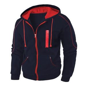 Veste à capuche zippée pour hommes, poche unie à capuche, sports de plein air, sports quotidiens, estampage à chaud, designer, sweats décontractés de base pour hommes - Product Image 3