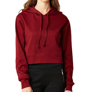 Sudadera con capucha recortada personalizada para mujer, informal con capucha para invierno, Tops cortos para niñas, sudaderas con capucha transpirables, precio bajo - Product Image 1