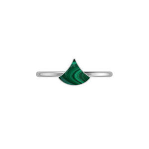 925 argent Sterling empilable bague lunette réglage Malachite cône forme tranche naturelle fantaisie à la mode unisexe - Product Image 1