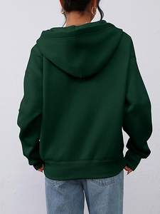 เสื้อสเวตเตอร์โอเวอร์ไซส์แบบสวมศีรษะมีกระเป๋าแฟชั่นอินเทรนด์แบบมีซิปครึ่งตัวเสื้อผ้าฤดูหนาวลำลอง - Product Image 6