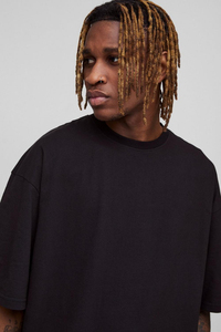 OEM de gran tamaño de cuello redondo de los hombres 100% de algodón al por mayor en blanco sólido transpirable hombro caído Unisex gráfico suelto camiseta para hombres - Product Image 3