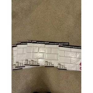 อุปกรณ์เครื่องมือ6ชิ้นแผ่นกระเบื้องผนัง3D มีกาวในตัวขนาด12x12 "สีขาว - Product Image 1