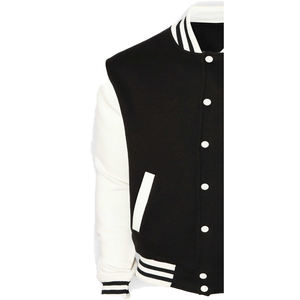 Veste universitaire sur mesure en gros d'usine, conception OEM, respirante, coupe-vent, haute qualité, broderie pour hommes, patch frontal en cuir véritable - Product Image 6