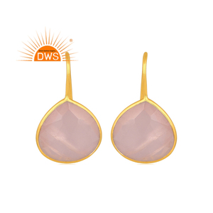 Best Selling Sterling Silver Natural Rose Quartz Gemstone Dangle <b>Earring</b> Jewelry For Women Gift For Her - Product Image 1
