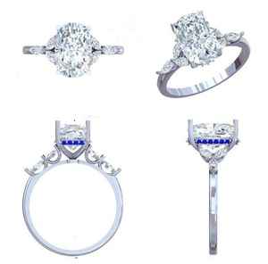 แหวนเพชรทรงคุชชั่นคัท 14KT ชุบทองคำขาว สำหรับผู้หญิง ขายส่ง หรูหรา สี E ได้รับการรับรองจาก IGI น้ำหนัก 4.00 กะรัต เพชรเลี้ยงในห้องปฏิบัติการ ความใส VVS2 - Product Image 6